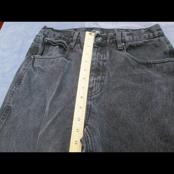 George Mens Size 32x32 (TF 28x28) Black Dark Wash Straight Leg Jeans - Picture 8 of 9
